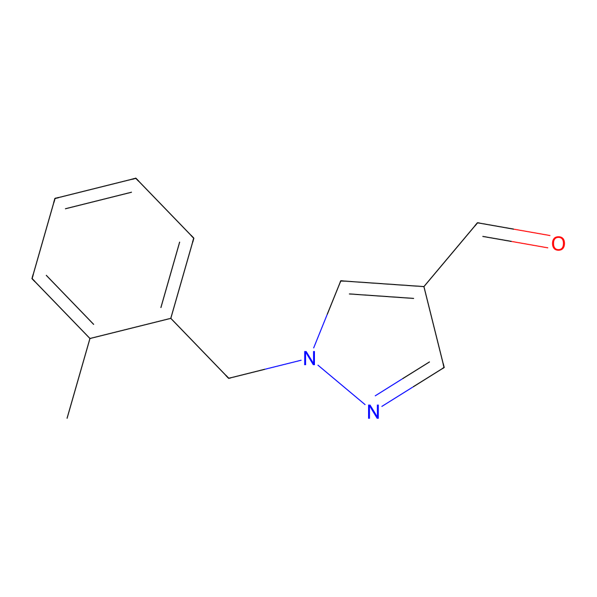 1-(2-Methylbenzyl)-1H-pyrazole-4-carbaldehyde molecular structure, CAS 1177297-99-2