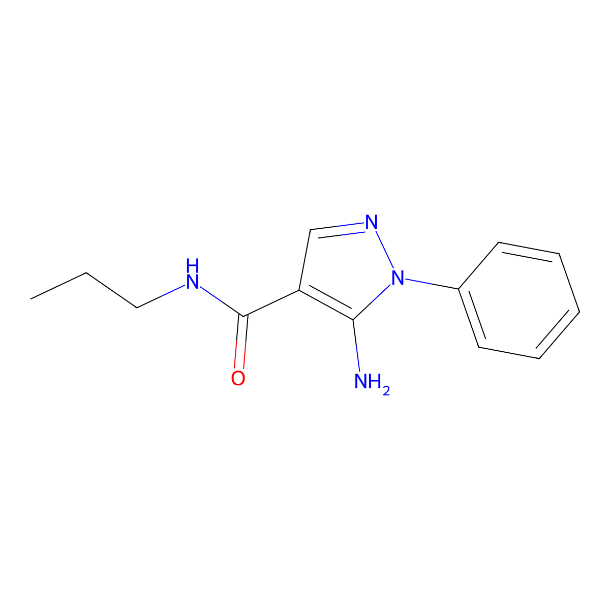 5-amino-1-phenyl-N-propyl-1H-pyrazole-4-carboxamide molecular structure, CAS 1177299-13-6