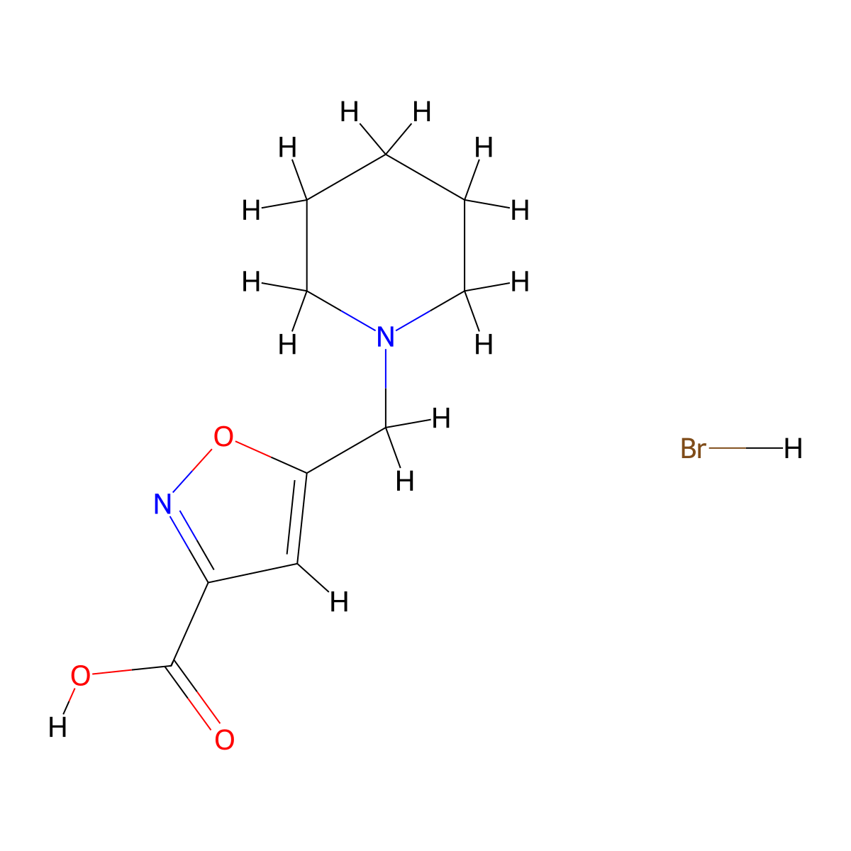 5-(Piperidin-1-ylmethyl)isoxazole-3-carboxylic acid hydrobromide molecular structure, CAS 1177299-39-6