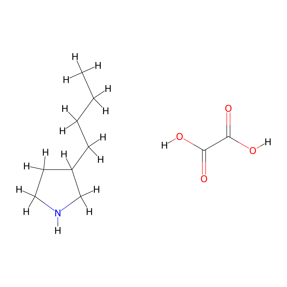 3-Butylpyrrolidine oxalate molecular structure, CAS 1177299-44-3