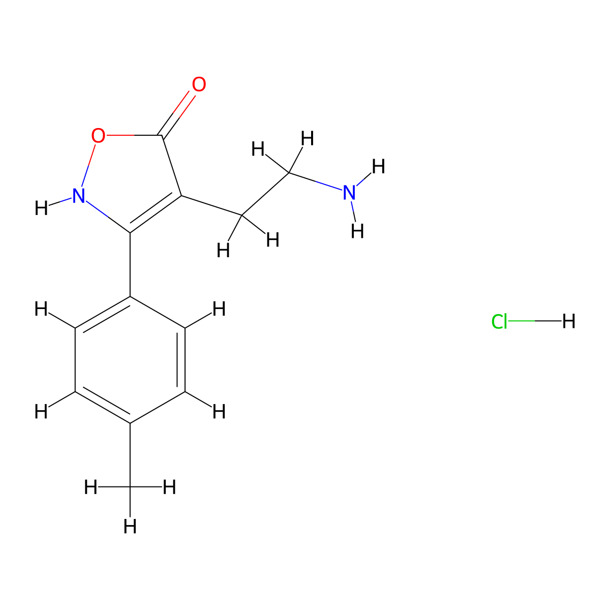 4-(2-Aminoethyl)-3-(4-methylphenyl)isoxazol-5(2H)-one hydrochloride molecular structure, CAS 1177299-46-5