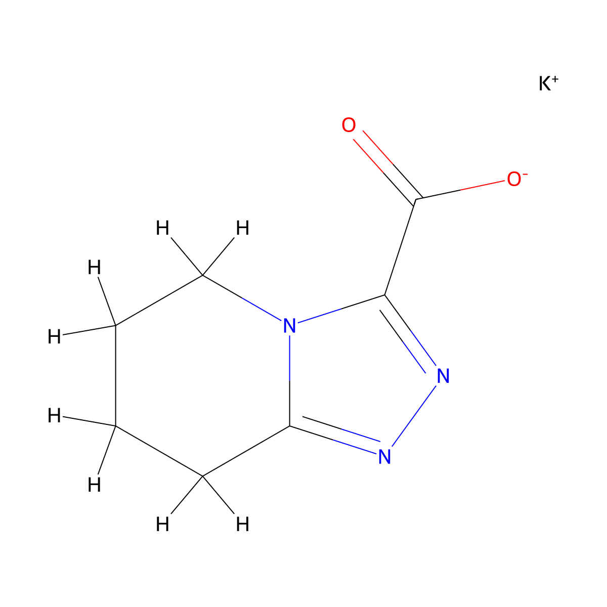 Potassium 5,6,7,8-tetrahydro[1,2,4]triazolo[4,3-a]pyridine-3-carboxylate molecular structure, CAS 1177299-49-8