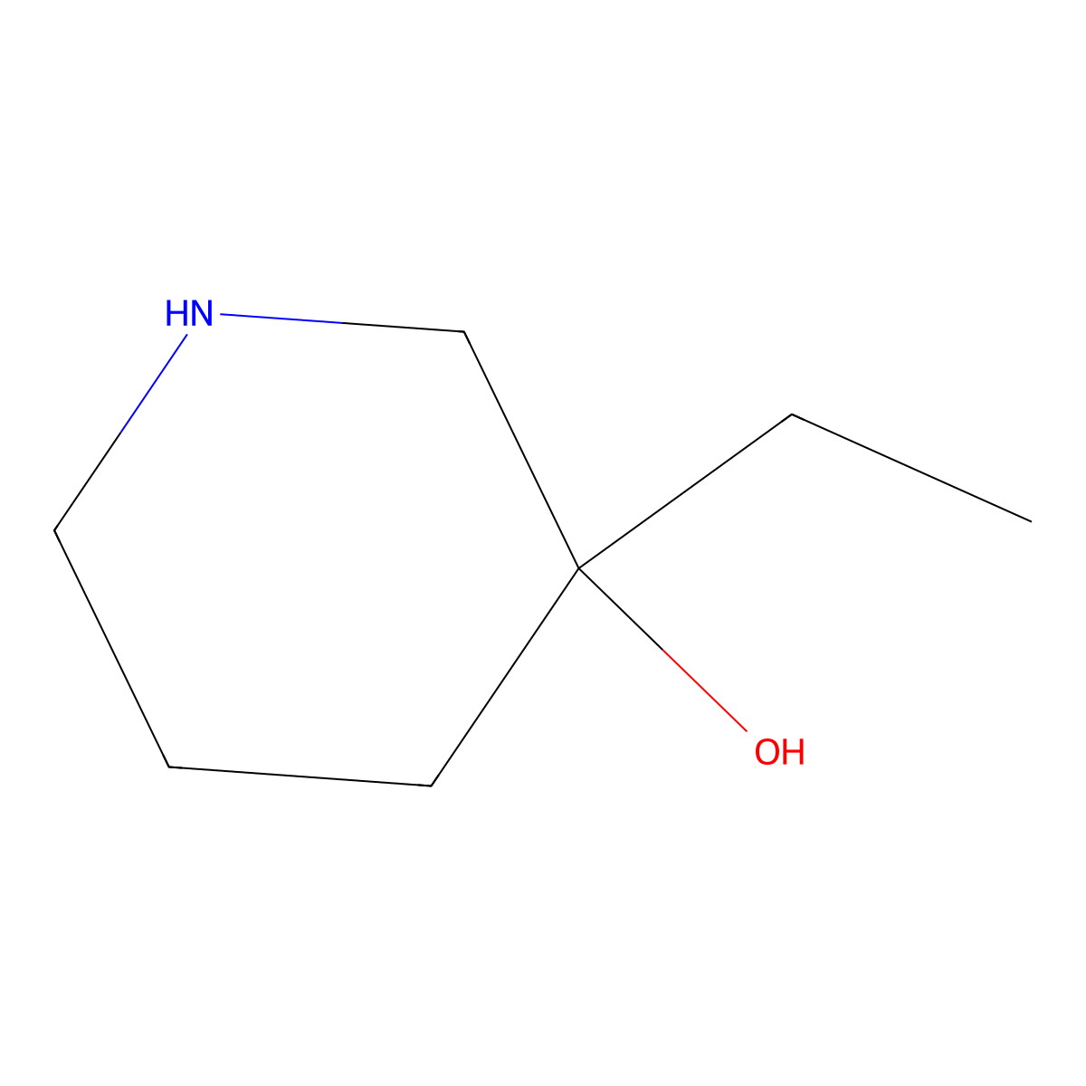 3-Ethylpiperidin-3-ol molecular structure, CAS 1177299-74-9