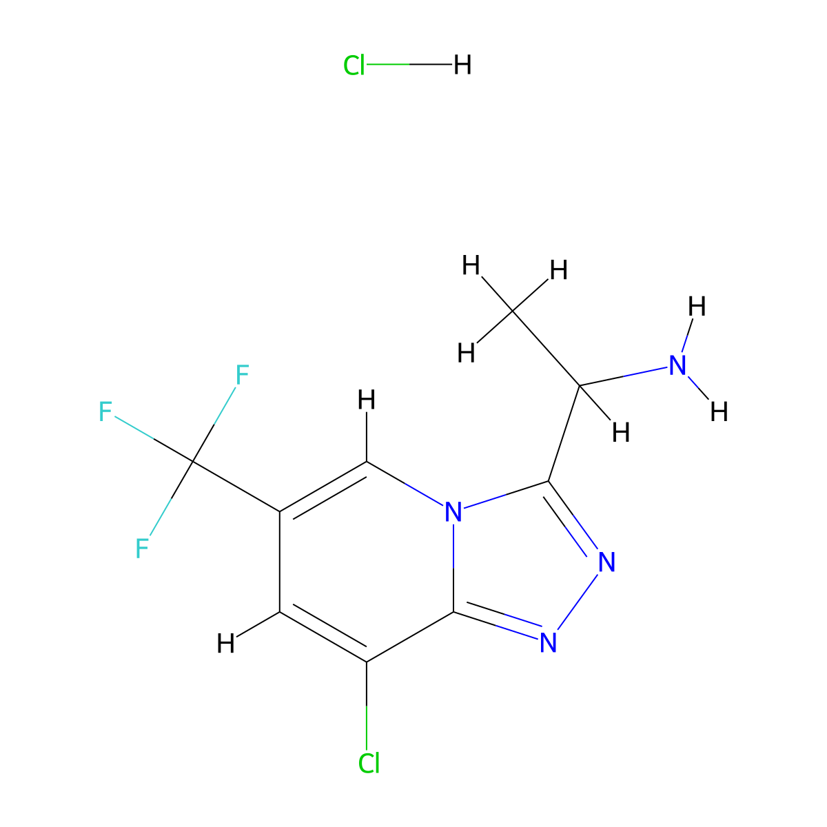 1-[8-Chloro-6-(trifluoromethyl)-[1,2,4]triazolo[4,3-a]pyridin-3-yl]ethan-1-amine hydrochloride molecular structure, CAS 1177299-79-4