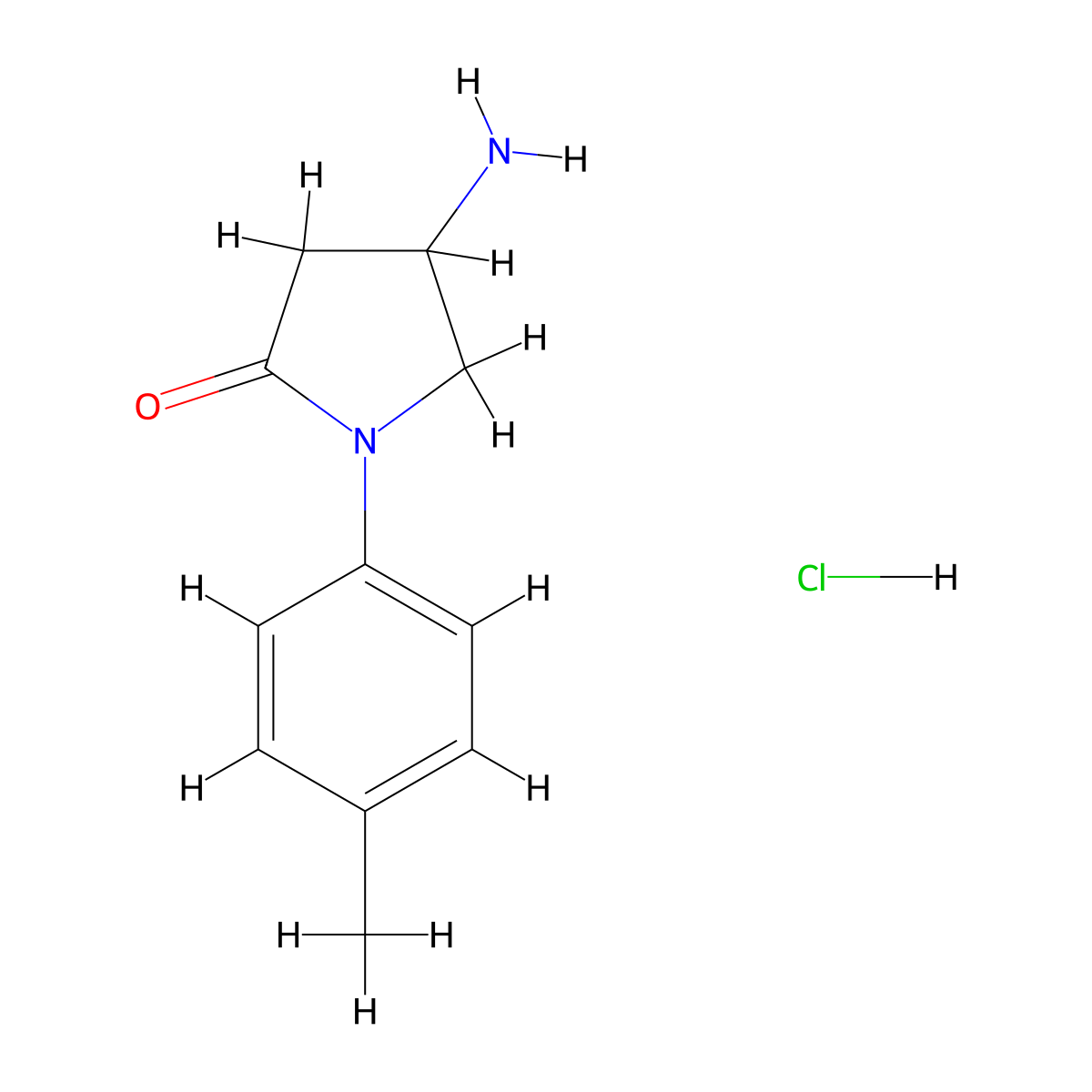 4-Amino-1-(4-methylphenyl)pyrrolidin-2-one hydrochloride molecular structure, CAS 1177299-99-8