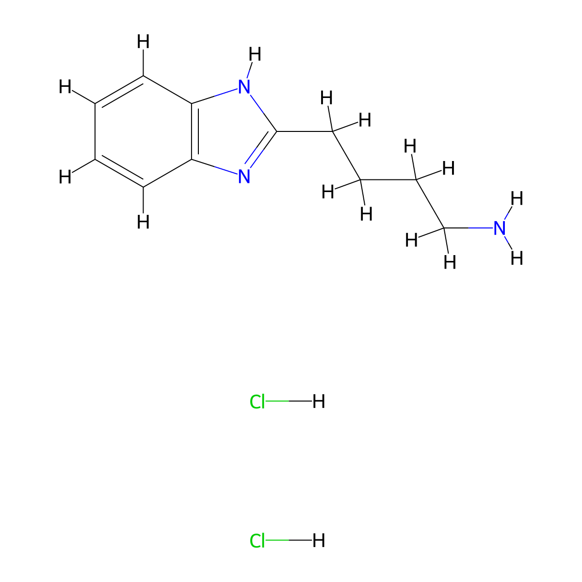 4-(1H-Benzoimidazol-2-YL)-butylamine dihydrochloride molecular structure, CAS 1177300-09-2