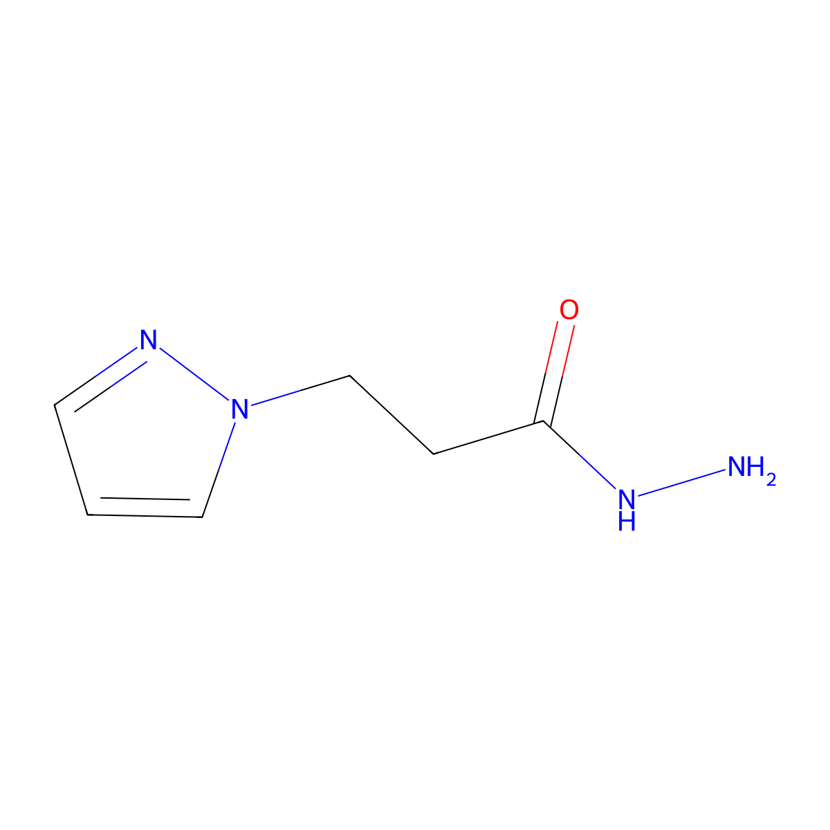 3-(1H-Pyrazol-1-yl)propanehydrazide molecular structure, CAS 1177300-40-1