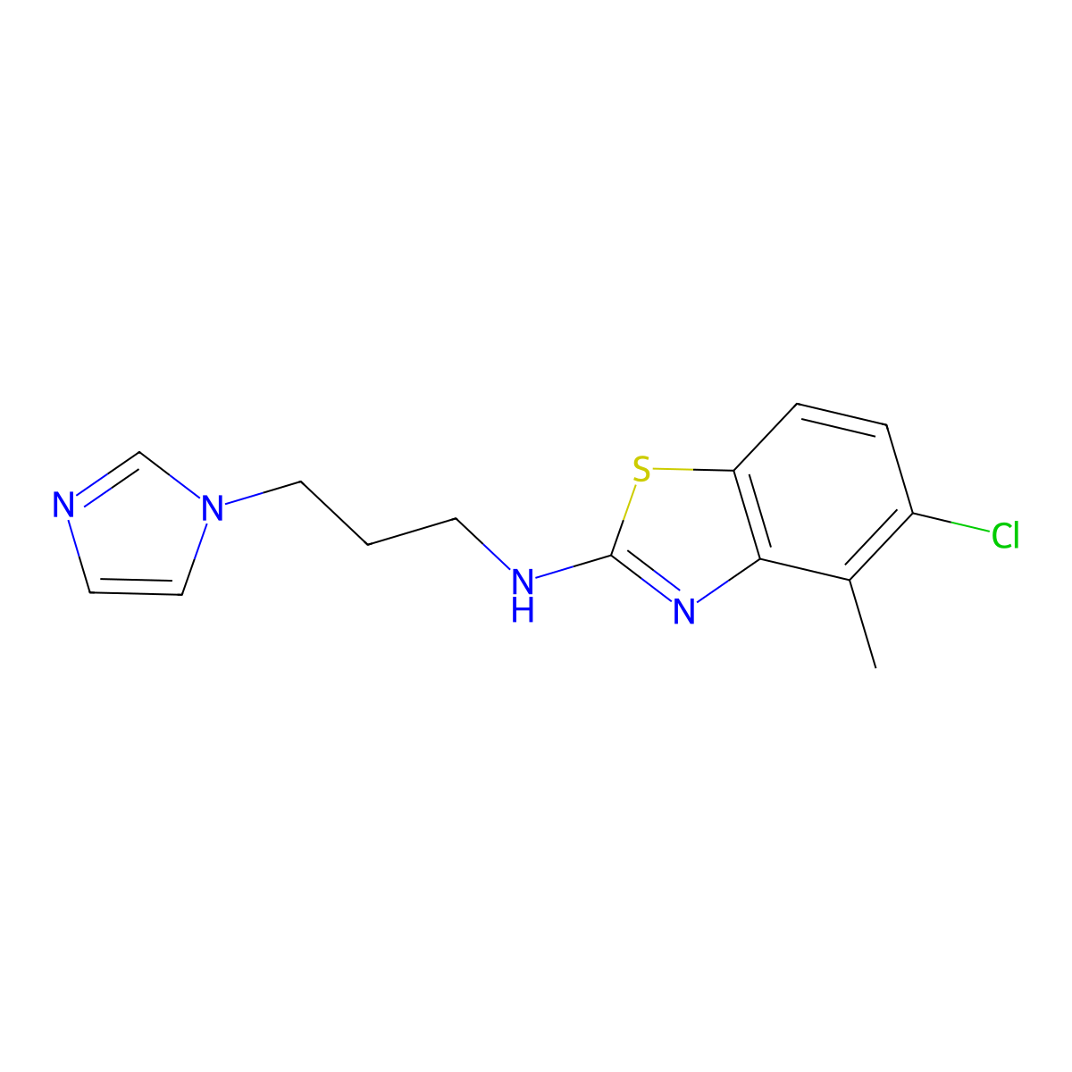 N-(3-(1H-imidazol-1-yl)propyl)-5-chloro-4-methylbenzo[d]thiazol-2-amine molecular structure, CAS 1177300-68-3