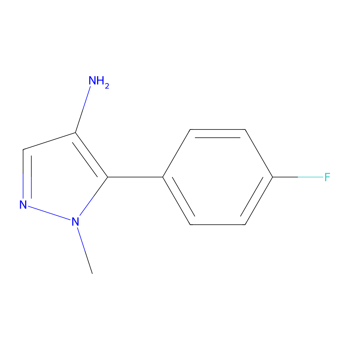 5-(4-fluorophenyl)-1-methyl-1H-pyrazol-4-amine molecular structure, CAS 1177300-71-8