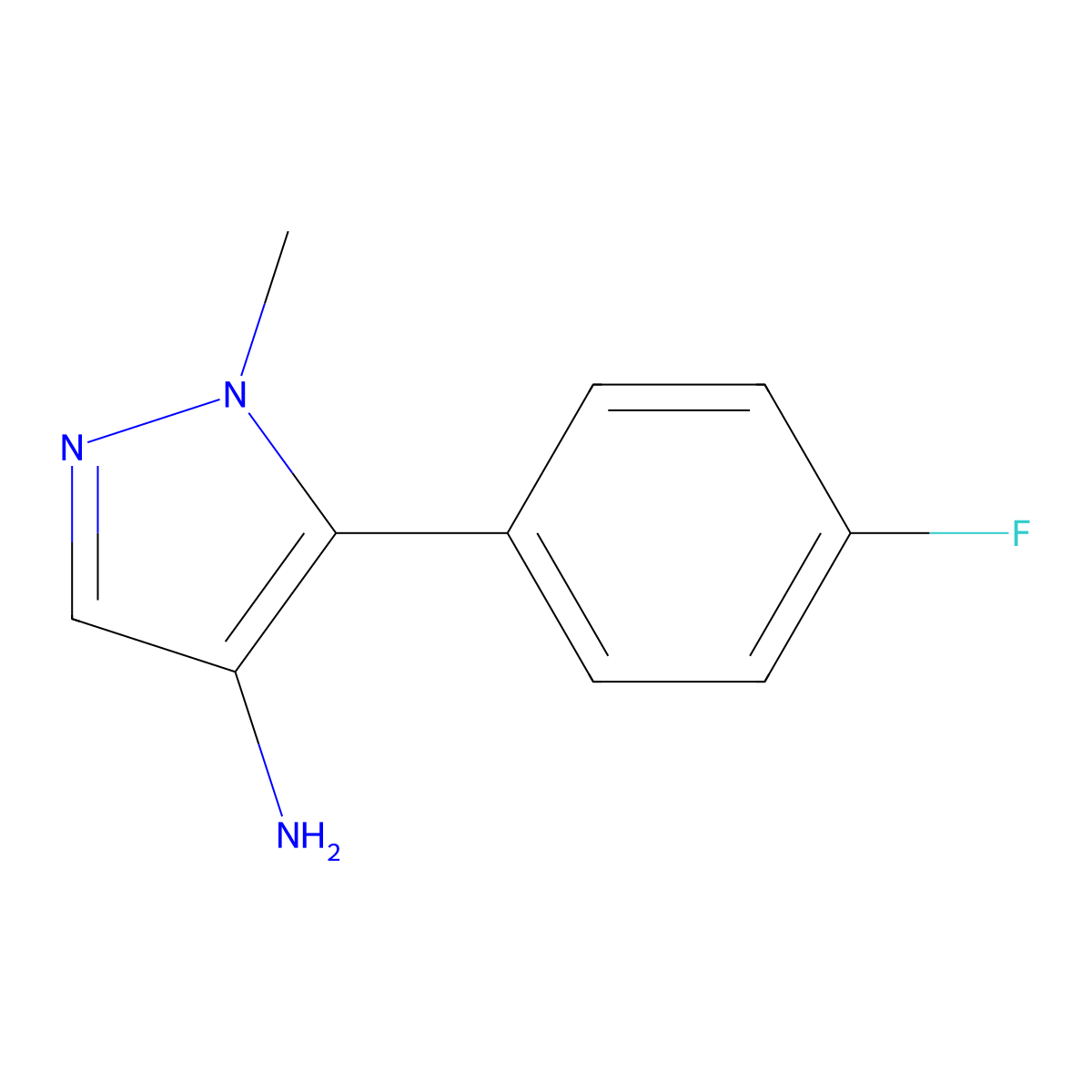 5-(4-fluorophenyl)-1-methyl-1H-pyrazol-4-amine molecular structure, CAS 1177300-71-8