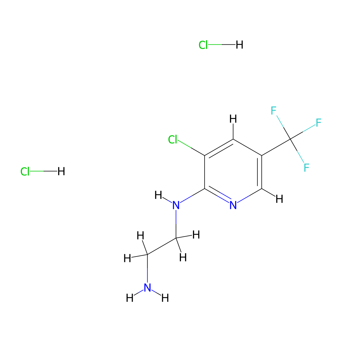N-(2-aminoethyl)-N-[3-chloro-5-(trifluoromethyl)pyridin-2-yl]amine dihydrochloride molecular structure, CAS 1177301-43-7