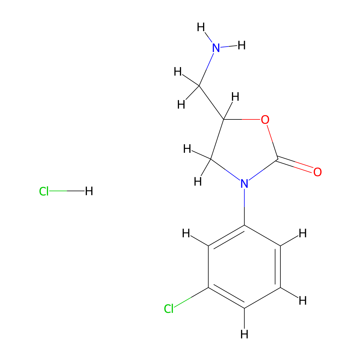 5-(Aminomethyl)-3-(3-chlorophenyl)-1,3-oxazolidin-2-one hydrochloride molecular structure, CAS 1177301-96-0