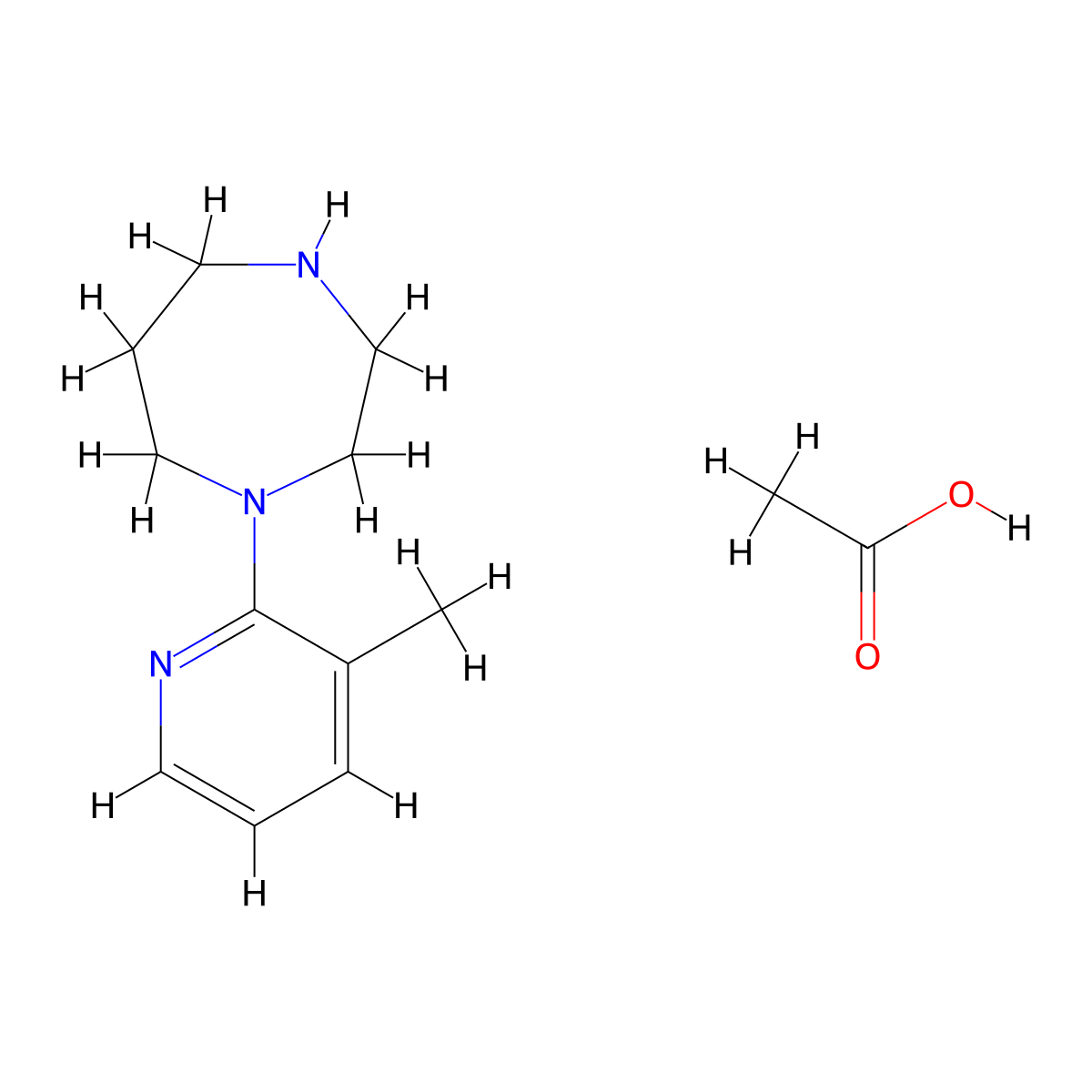 1-(3-Methylpyridin-2-yl)-1,4-diazepane; acetic acid molecular structure, CAS 1177302-29-2