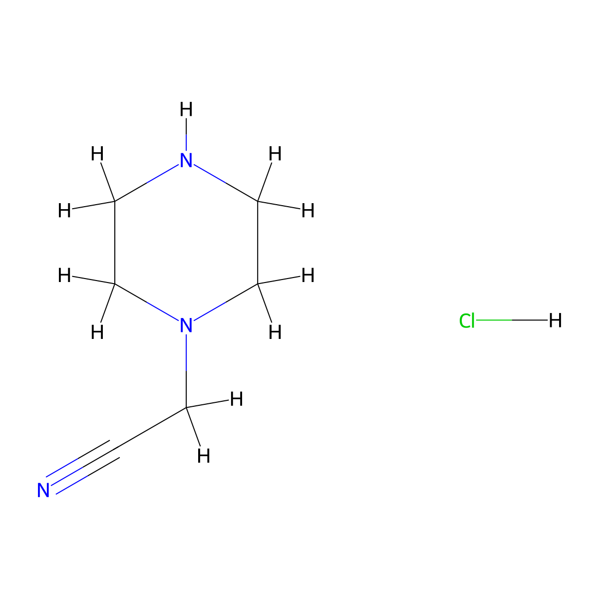 Piperazin-1-ylacetonitrile hydrochloride molecular structure, CAS 1177302-31-6