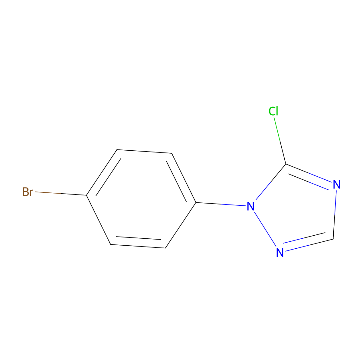 1-(4-Bromophenyl)-5-chloro-1H-1,2,4-triazole molecular structure, CAS 1177302-40-7