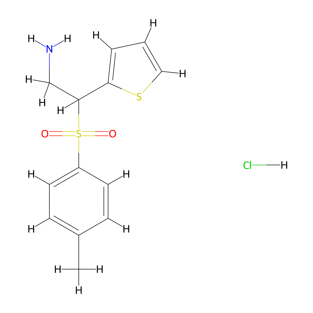 2-(Thiophen-2-yl)-2-tosylethanamine hydrochloride molecular structure, CAS 1177302-59-8
