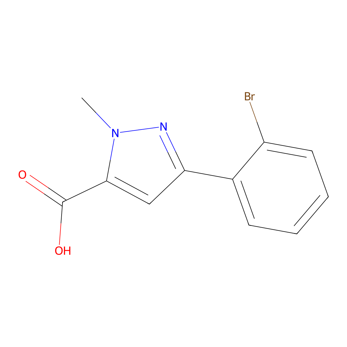 5-(2-Bromophenyl)-2-methylpyrazole-3-carboxylic acid molecular structure, CAS 1177303-09-1