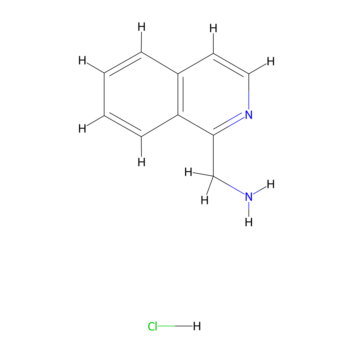 Isoquinolin-1-ylmethanamine hydrochloride molecular structure, CAS 1177303-46-6