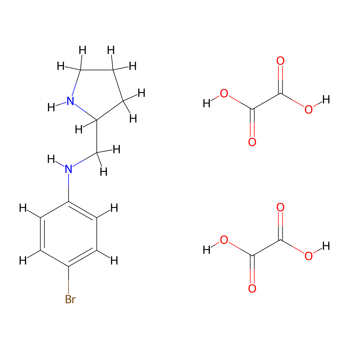 4-Bromo-N-(Pyrrolidin-2-ylmethyl)aniline dioxalate molecular structure, CAS 1177304-51-6