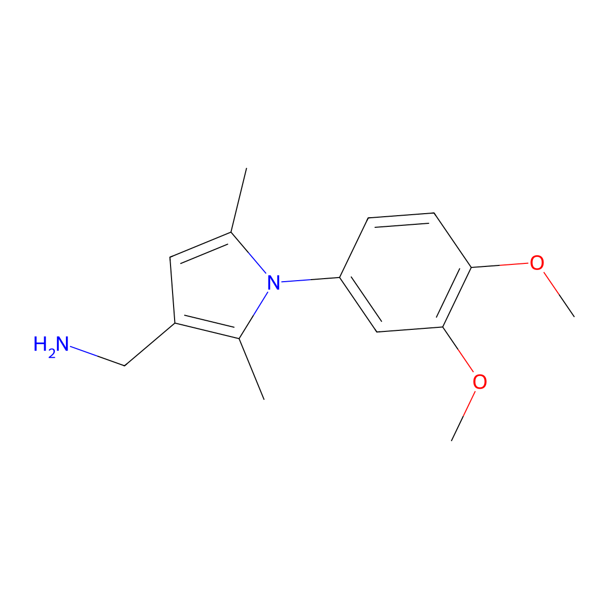 [1-(3,4-Dimethoxyphenyl)-2,5-dimethylpyrrol-3-yl]methanamine molecular structure, CAS 1177304-72-1