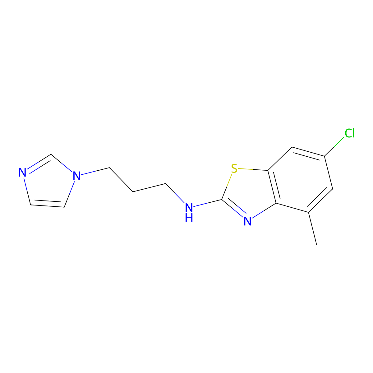 N-(3-(1H-imidazol-1-yl)propyl)-6-chloro-4-methylbenzo[d]thiazol-2-amine molecular structure, CAS 1177305-43-9