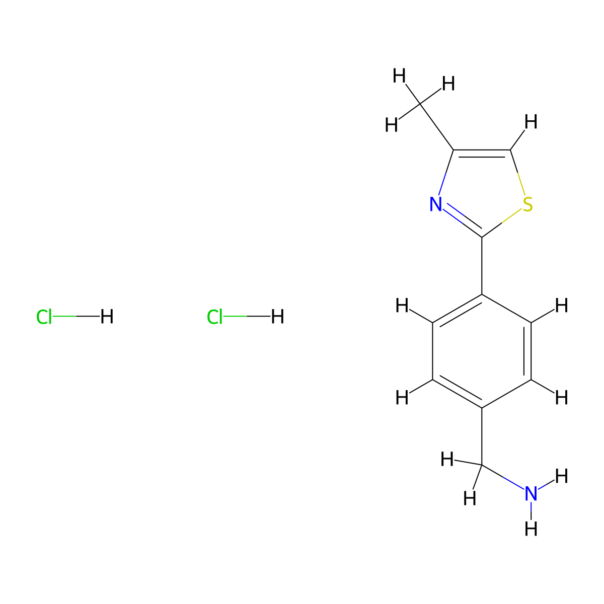 1-[4-(4-Methyl-1,3-thiazol-2-yl)phenyl]methanamine dihydrochloride molecular structure, CAS 1177306-25-0