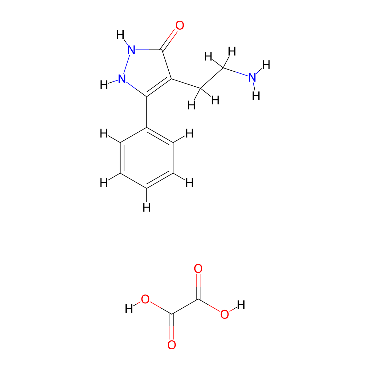 4-(2-Aminoethyl)-5-phenyl-1H-pyrazol-3(2H)-one oxalate molecular structure, CAS 1177306-41-0
