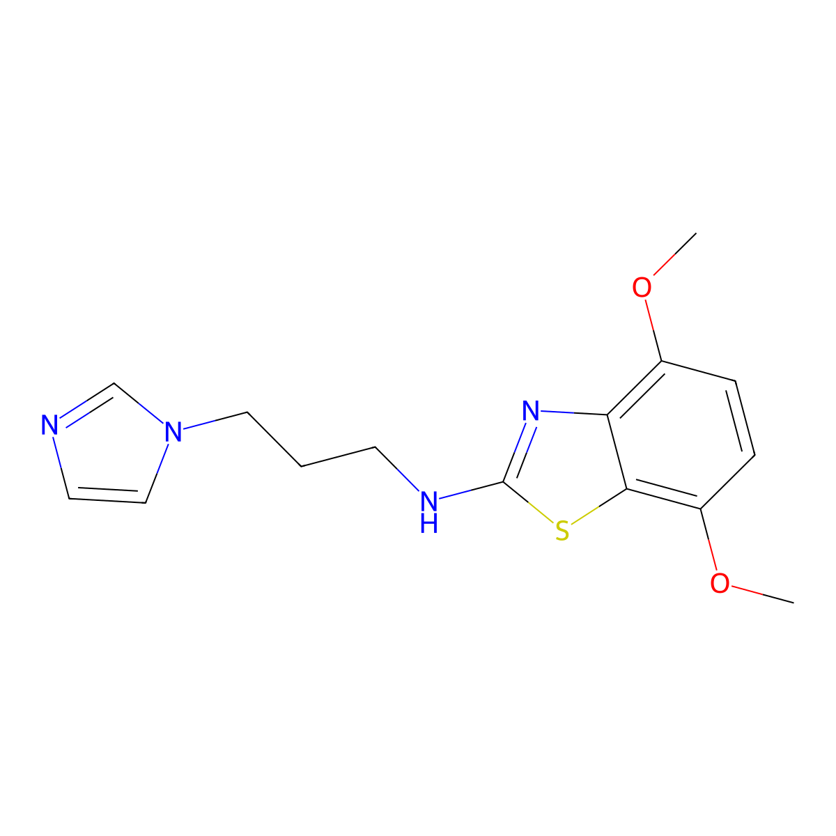N-(3-(1H-imidazol-1-yl)propyl)-4,7-dimethoxybenzo[d]thiazol-2-amine molecular structure, CAS 1177306-43-2