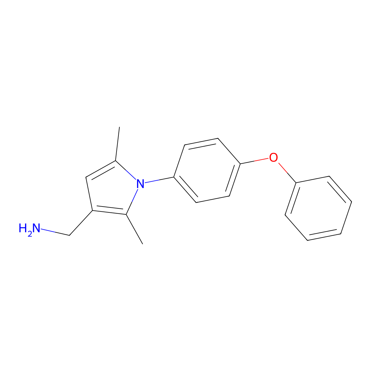 [2,5-Dimethyl-1-(4-phenoxyphenyl)pyrrol-3-yl]methanamine molecular structure, CAS 1177306-77-2