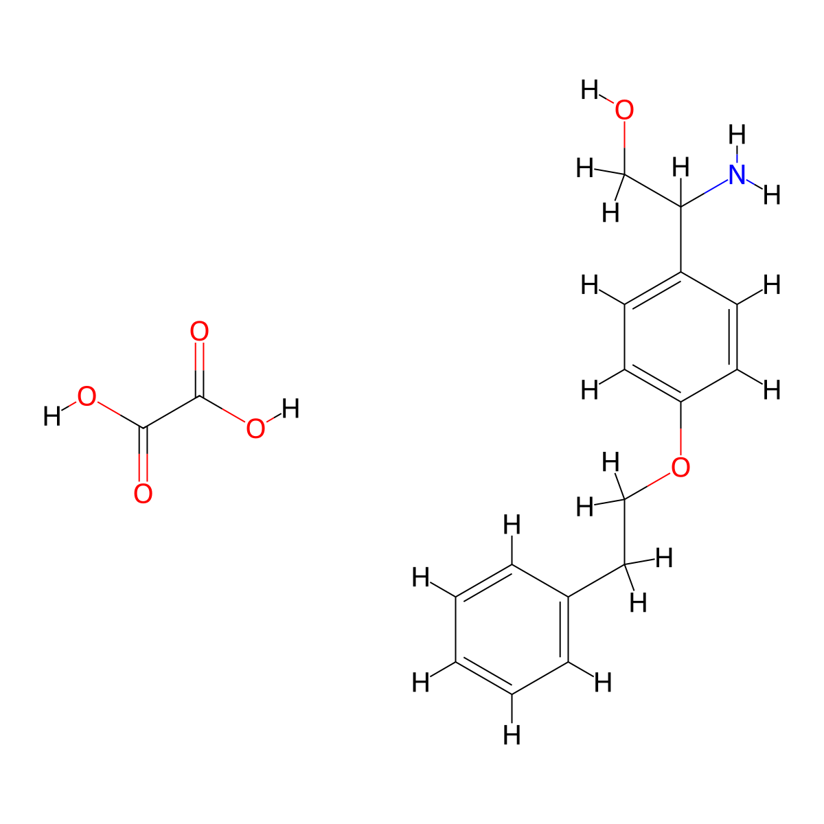 2-Amino-2-[4-(2-phenylethoxy)phenyl]ethanol oxalate molecular structure, CAS 1177306-91-0