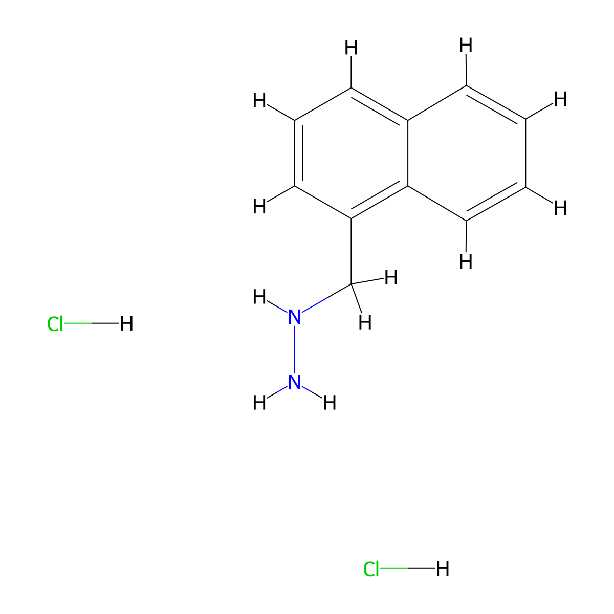 [(Naphthalen-1-yl)methyl]hydrazine dihydrochloride molecular structure, CAS 1177306-94-3