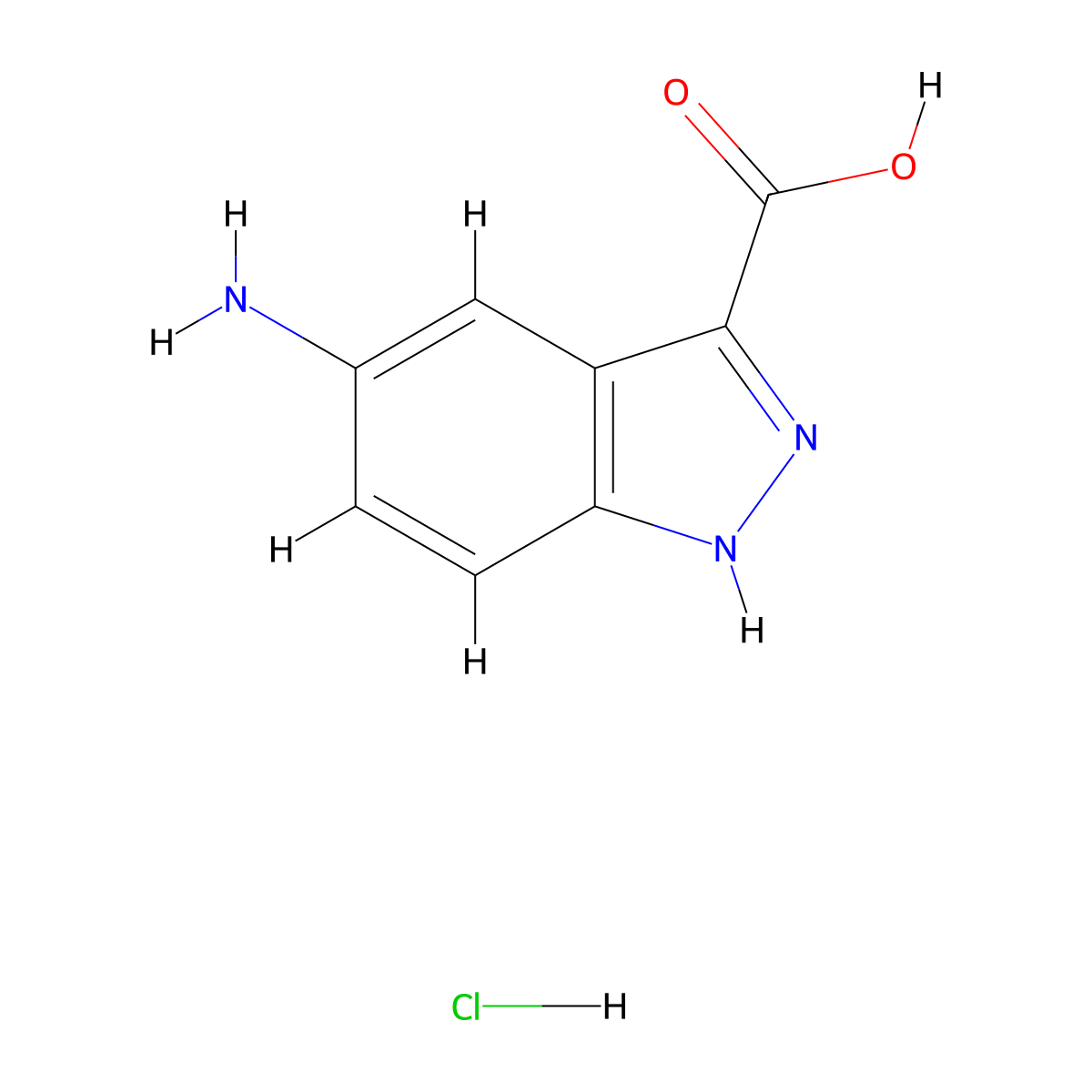 5-Amino-1H-indazole-3-carboxylic acid hydrochloride molecular structure, CAS 1177307-67-3