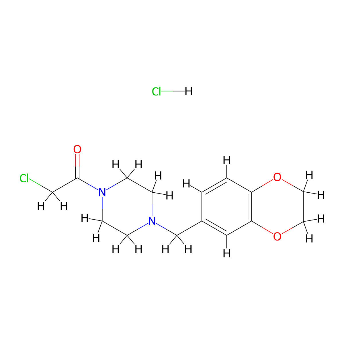 2-Chloro-1-[4-(2,3-dihydro-1,4-benzodioxin-6-ylmethyl)piperazin-1-yl]ethan-1-one hydrochloride molecular structure, CAS 1177307-69-5