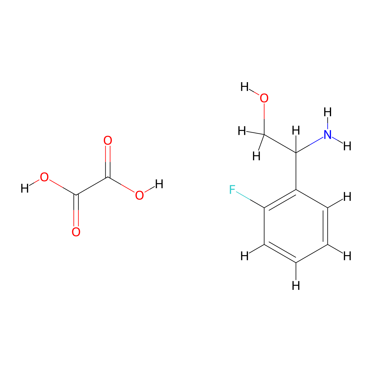 2-Amino-2-(2-fluorophenyl)ethanol oxalate molecular structure, CAS 1177307-77-5