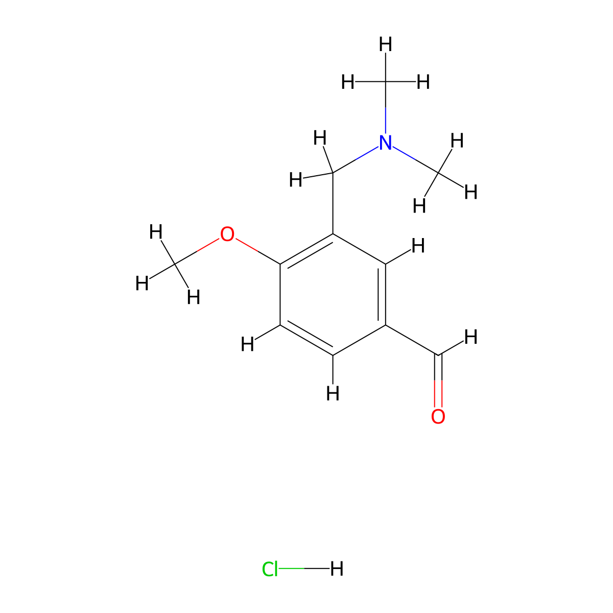 3-((Dimethylamino)methyl)-4-methoxybenzaldehyde hydrochloride molecular structure, CAS 1177308-09-6