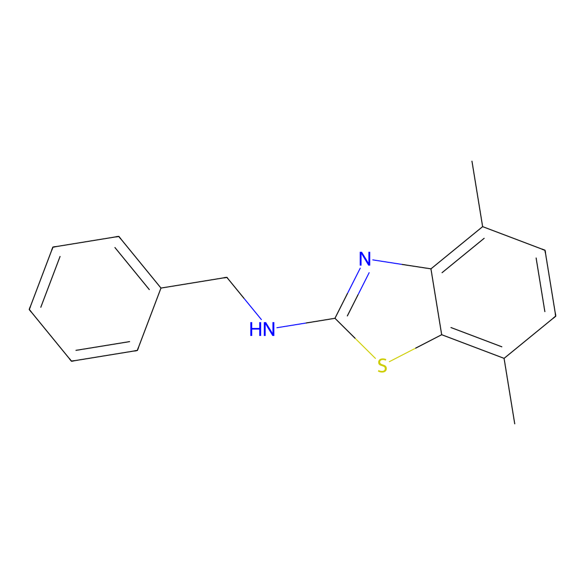 N-benzyl-4,7-dimethyl-1,3-benzothiazol-2-amine molecular structure, CAS 1177308-63-2