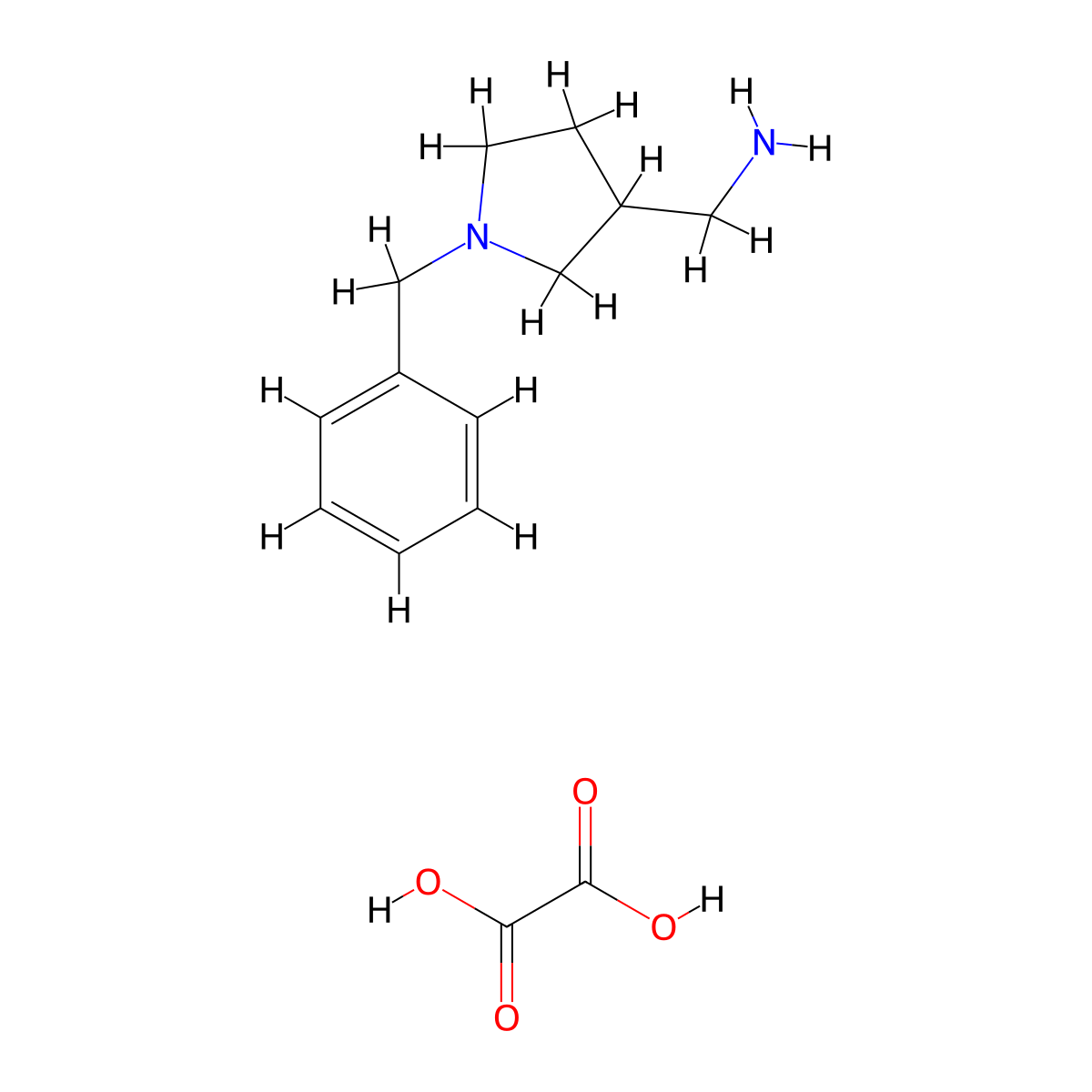 1-(1-Benzylpyrrolidin-3-YL)methanamine oxalate molecular structure, CAS 1177308-86-9