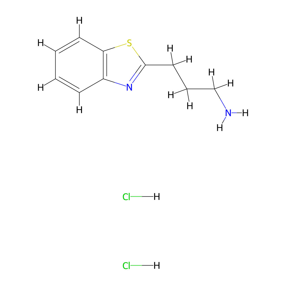 3-(1,3-Benzothiazol-2-yl)propan-1-amine dihydrochloride molecular structure, CAS 1177309-30-6