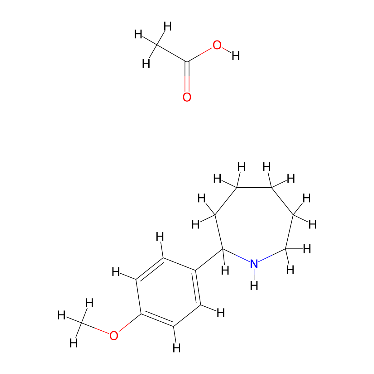 2-(4-Methoxyphenyl)azepane; acetic acid molecular structure, CAS 1177310-15-4