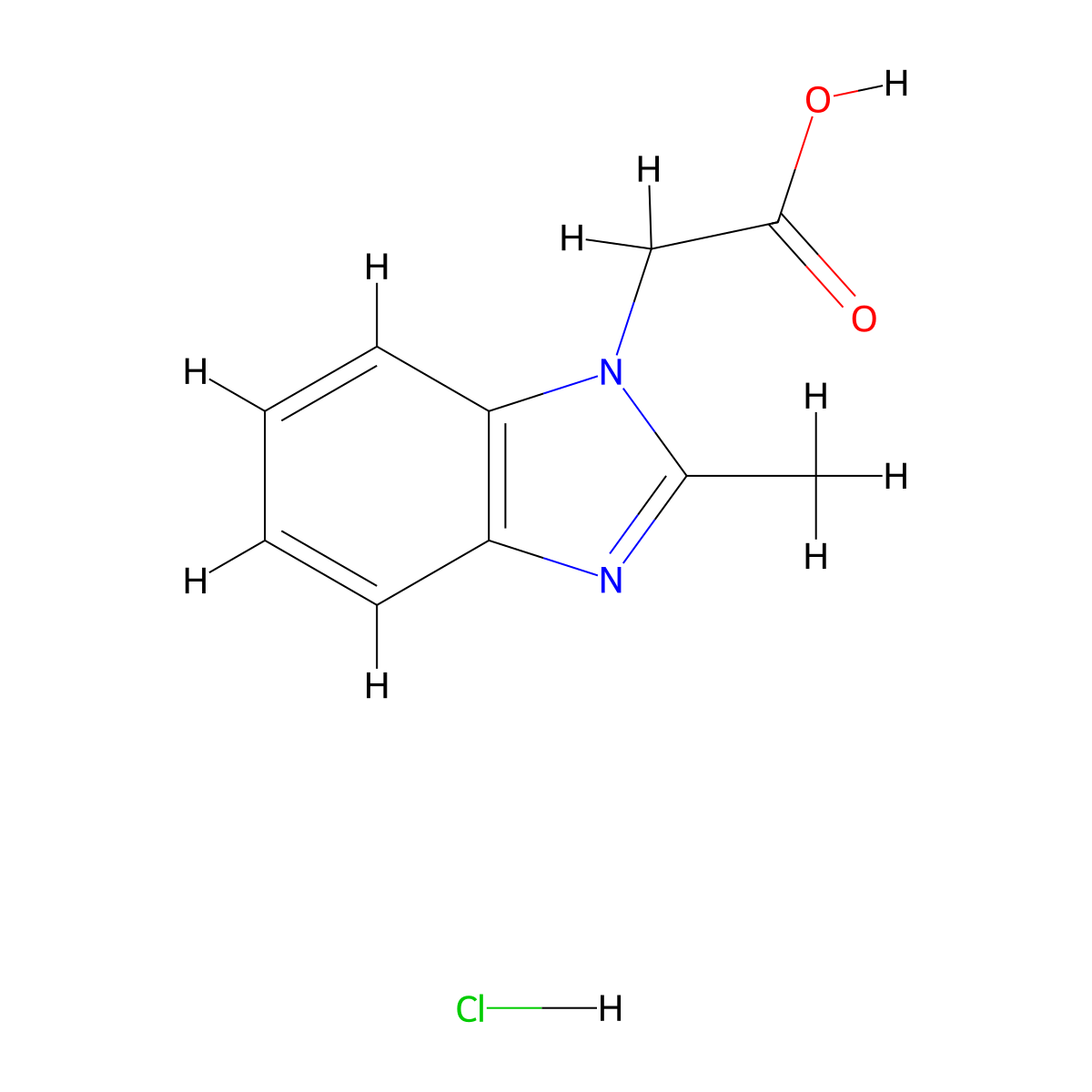 2-(2-methyl-1H-1,3-benzodiazol-1-yl)acetic acid hydrochloride molecular structure, CAS 1177310-33-6