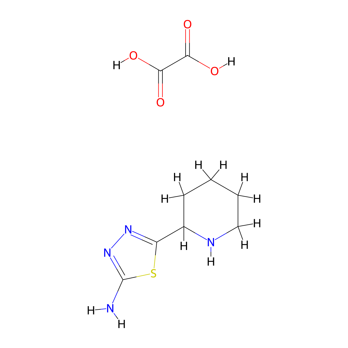 5-(Piperidin-2-yl)-1,3,4-thiadiazol-2-amine oxalate molecular structure, CAS 1177310-91-6