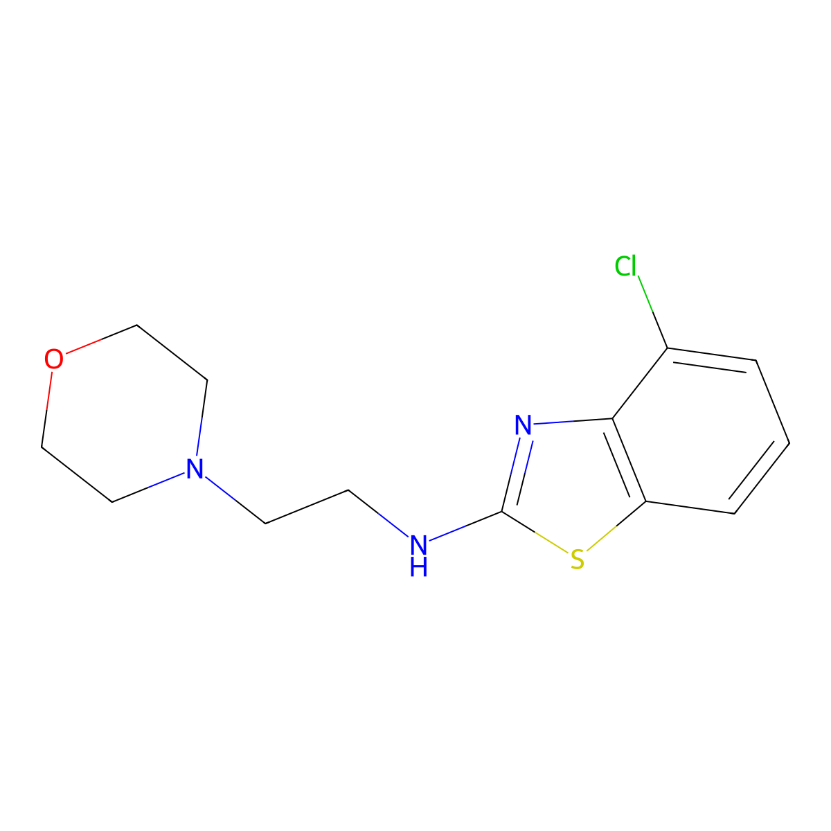 4-chloro-N-(2-morpholin-4-ylethyl)-1,3-benzothiazol-2-amine molecular structure, CAS 1177311-69-1