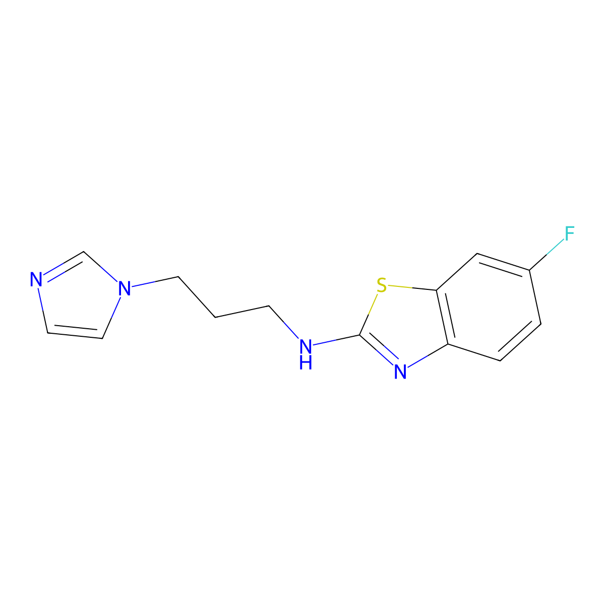 6-fluoro-N-[3-(1H-imidazol-1-yl)propyl]-1,3-benzothiazol-2-amine molecular structure, CAS 1177312-12-7