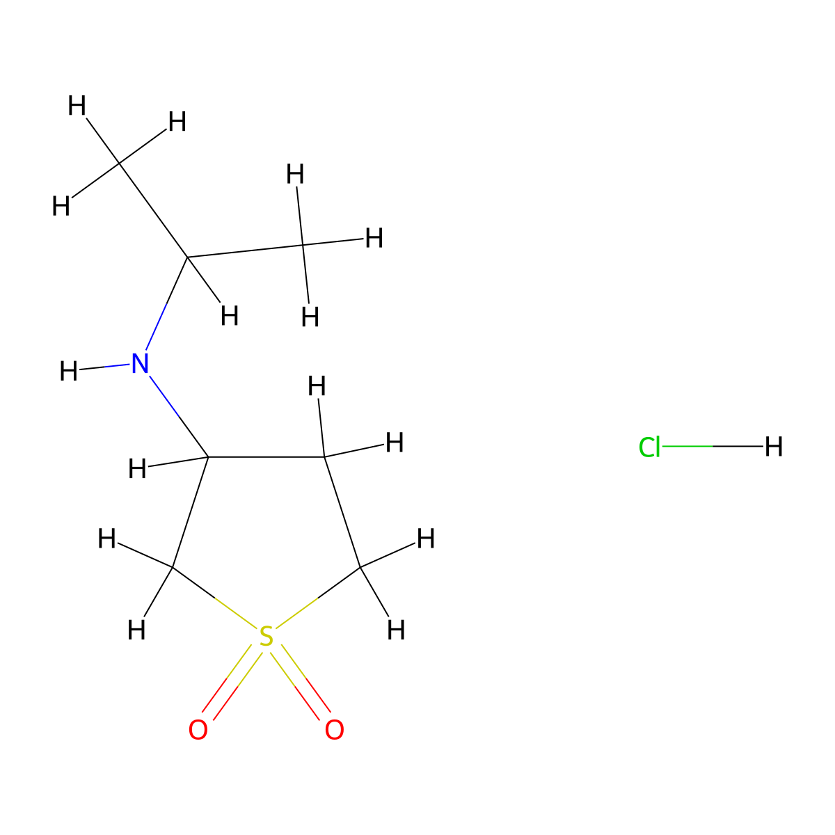 N-Isopropyltetrahydrothiophen-3-amine 1,1-dioxide hydrochloride molecular structure, CAS 1177312-42-3