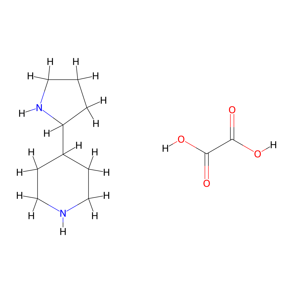 4-(2-Pyrrolidinyl)piperidine oxalate molecular structure, CAS 1177312-44-5
