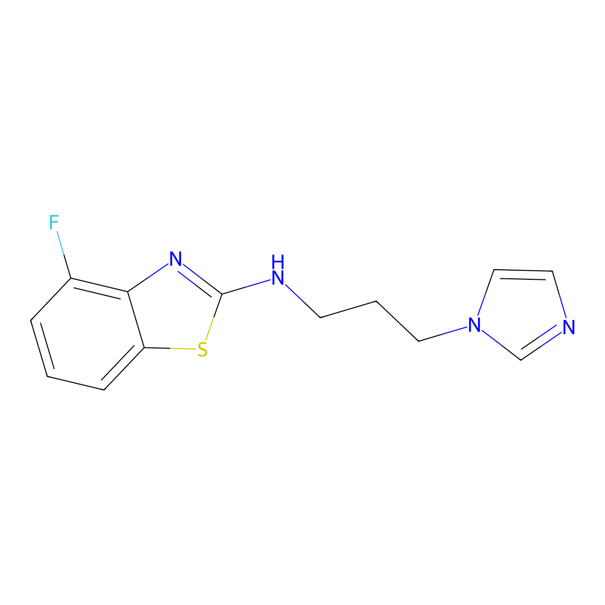 4-fluoro-N-[3-(1H-imidazol-1-yl)propyl]-1,3-benzothiazol-2-amine molecular structure, CAS 1177312-51-4
