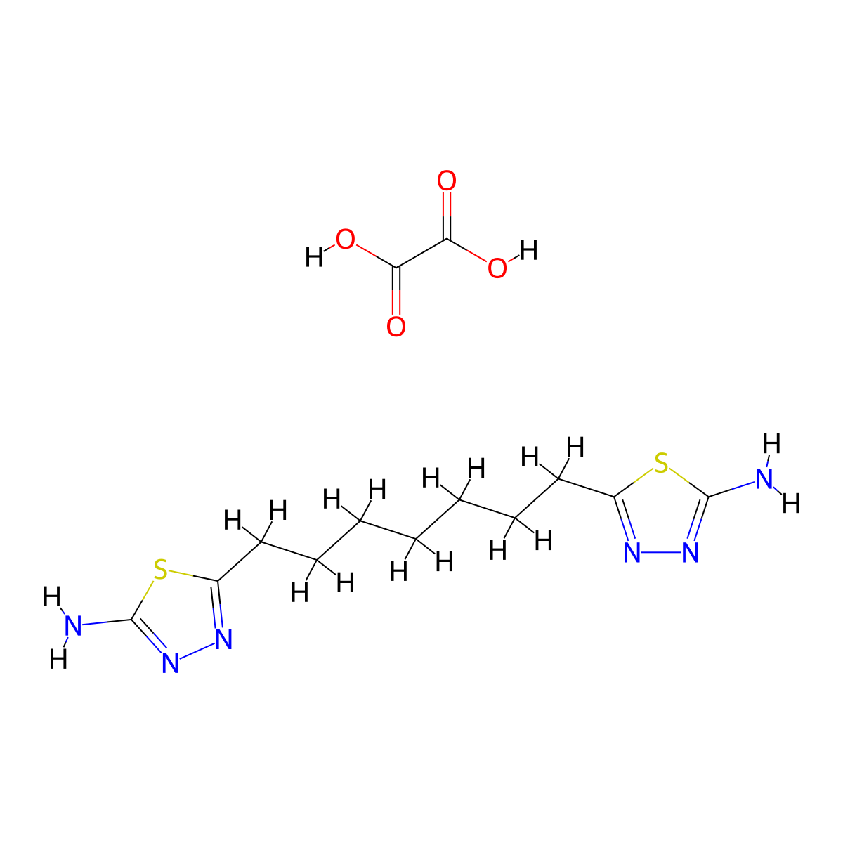 5-[7-(5-Amino-1,3,4-thiadiazol-2-YL)heptyl]-1,3,4-thiadiazol-2-ylamine oxalate molecular structure, CAS 1177312-67-2