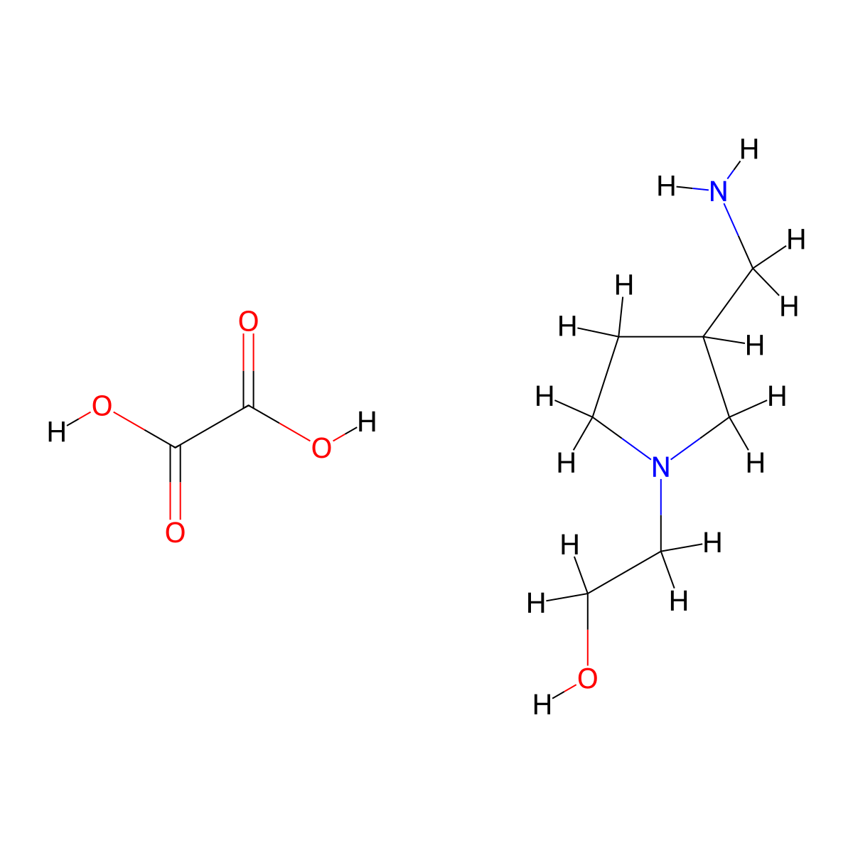 2-[3-(Aminomethyl)pyrrolidin-1-YL]ethanol oxalate molecular structure, CAS 1177312-88-7