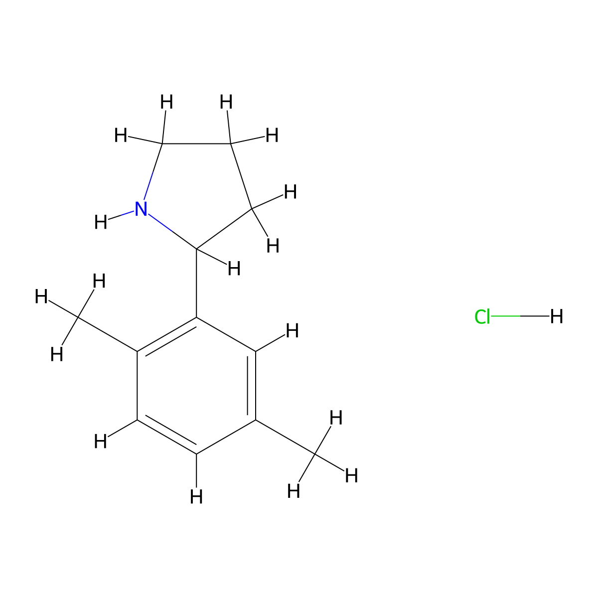 2-(2,5-Dimethylphenyl)pyrrolidine hydrochloride molecular structure, CAS 1177313-74-4