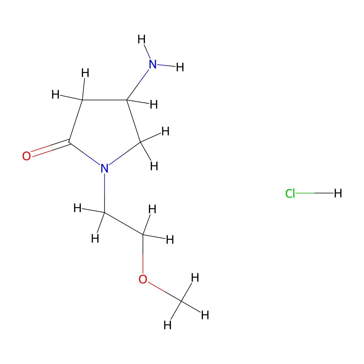 4-Amino-1-(2-methoxyethyl)-2-pyrrolidinone hydrochloride molecular structure, CAS 1177314-74-7
